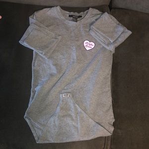 Maybe Never , Grey and Pink Bodysuit